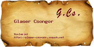 Glaser Csongor névjegykártya